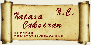 Nataša Čakširan vizit kartica